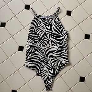 zebra print bodysuit